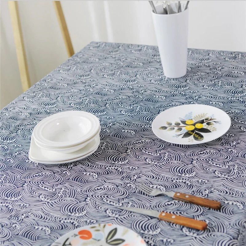 Cotton Linen Fabric Tableclothes For Rectangular Tables 10 Sizes Table Cloth For Table Decor Microwave Oven Cover For Kitchen