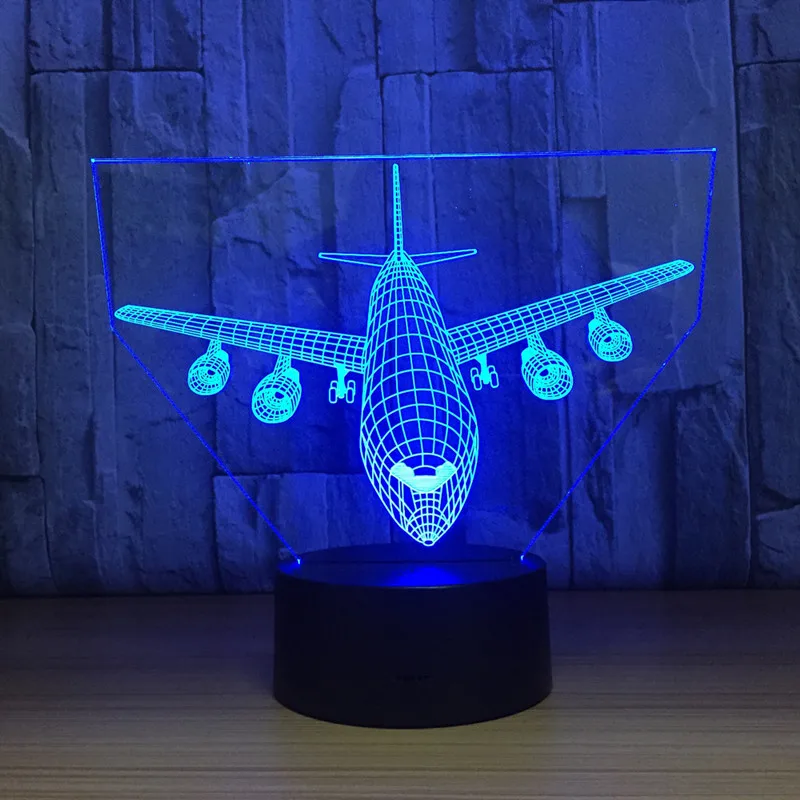 Подарок для бойфренда 7 цветов Изменение 3D Голограмма лампы огни самолета вечерние Подарок на годовщину подарок на день Святого Валентина