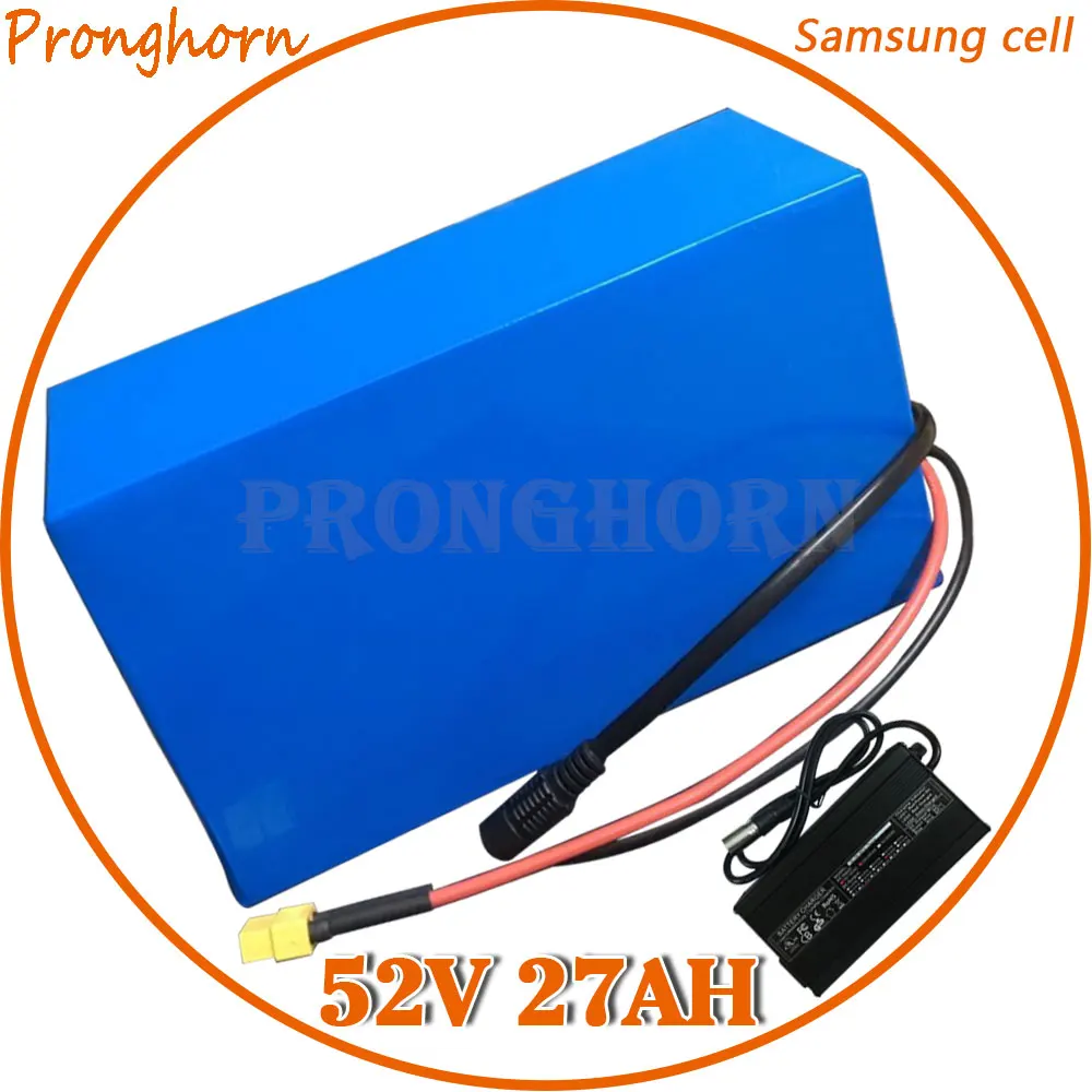 Sale 2000W 52V Lithium Battery Pack 52V 27AH Electric Bike Battery 52V 27AH Lithium Battery For Samsung cell with 50A BMS+4A Charger 0 Sale 2000W 52V Lithium Battery Pack 52V 27AH Electric Bike Battery 52V 27AH Lithium Battery For Samsung cell with 50A BMS+4A Charger 0