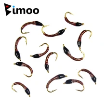 Bimoo 10 pçs #14 #16 brown nymph buzzer mosca truta pesca moscas cor uv