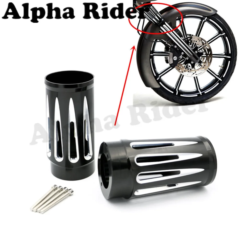 

MOTORCYCLE CNC BILLET FRONT FORK SLIDER GUARD COVER COW BELLS PROTECTOR L/R FOR HARLEY TOURING FLT FLHR FLHT FLHX FLSTF FLSTN
