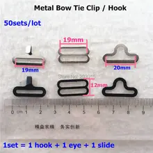 Chenkai 50 компл./лот регулируемый галстук-бабочка крюк пряжка зажим для галстука-бабочки 19 мм Оборудование шеи привязывание крючка зажимы