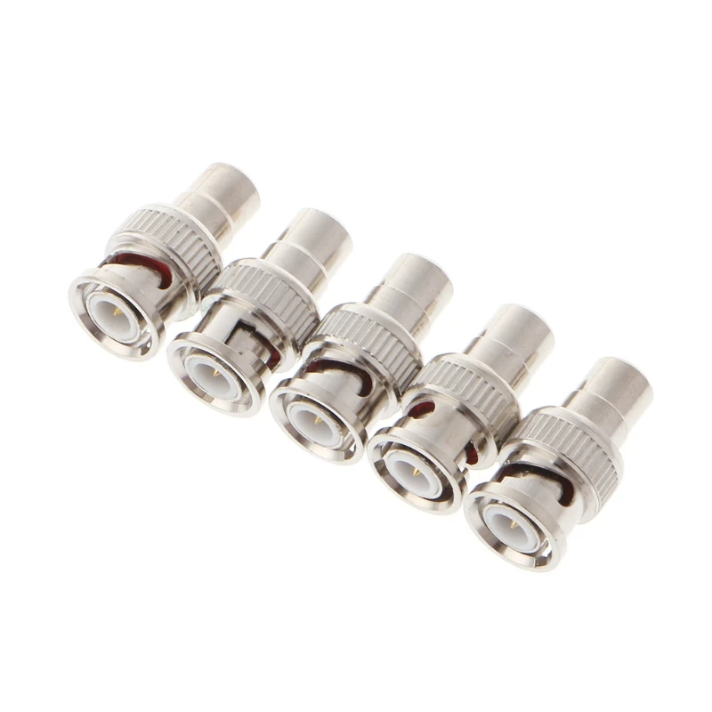 

5 Pcs BNC Male To RCA Female Plug RF Coaxial Cable Connector For CCTV Camera