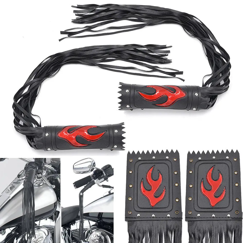 

Motorcycle Handlebar Grip Brake Clutch Lever Decoration Cover Fringe Tassels For Harley Cruiser Chopper Curious Bobber Custom