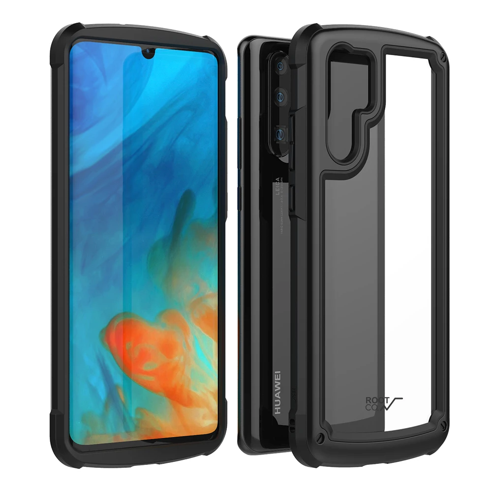 

Transparent Acrylic PC back Frame Hybrid Phone Case For Huawei P30 P30 Pro Protective Luxury Shockproof cover