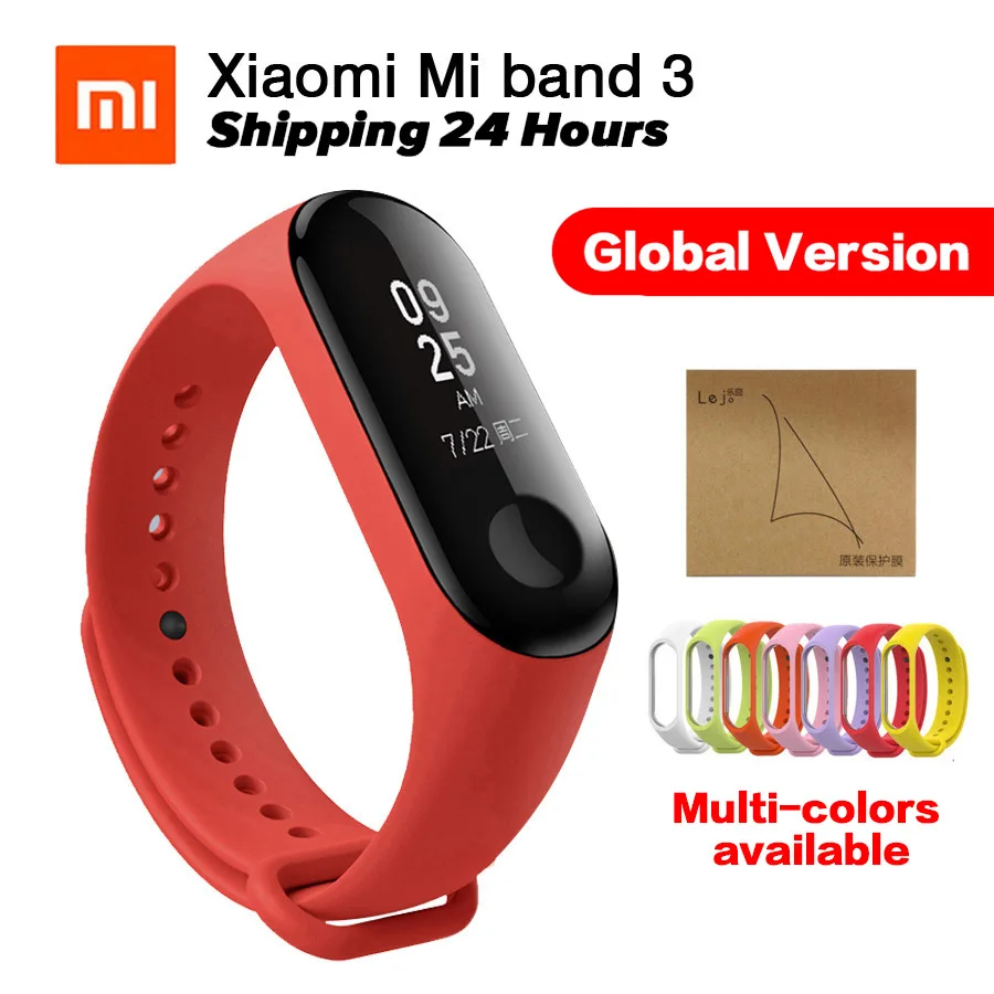 

Miband 3 Xiaomi Mi Band 3 Bracelet Fitness Tracker Heart Rate Monitor 0.78'' OLED Display Touchpad Bluetooth 4.2 For Android IOS
