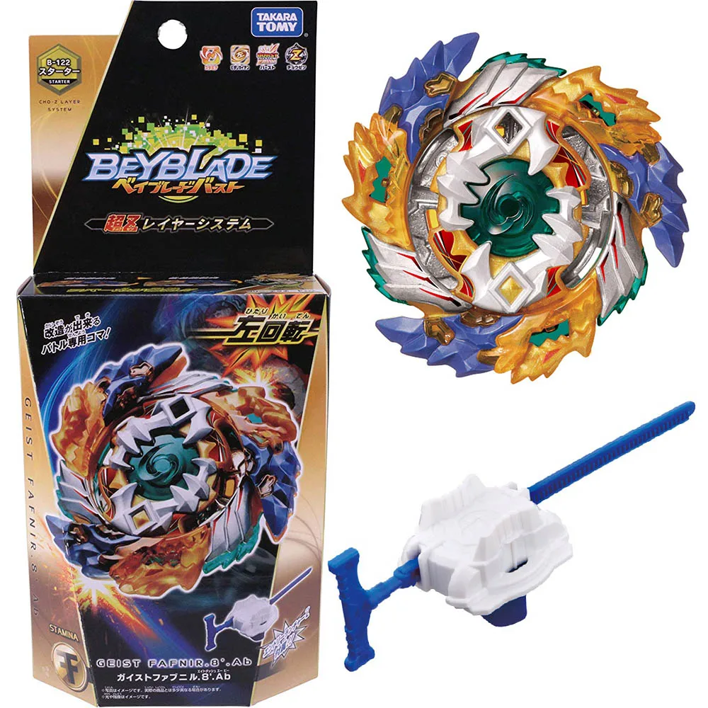 Original Beyblade Burst B-122 Starter Geist Fafnir Bayblade Metal Fusion Avec Lanceur God Spinning Top Bey Blade Blades Toy