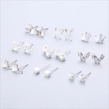 XIYANIKE горячая Распродажа милые серьги-гвоздики с животными 925 пробы серебряные ушные иглы простые модные геометрические серьги для женщин подарок 37-54