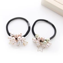 Girls Pearl Bead Scrunchies Elastic Hair Bands Ponytail Holder Headwear Headband Hair Styling Tools Hair Accessories