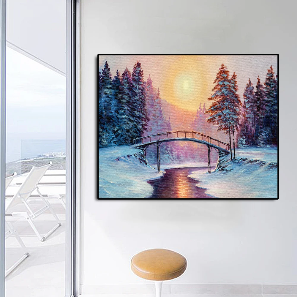 Pines Sun Scenery Famous Oil Painting Wall Art Poster Print Canvas Calligraphy Decor Picture for Living Room Home | Дом и сад
