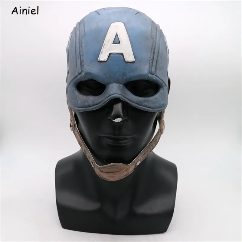 

Movie Captain America Cosplay Mask Full Mask Head Helmet Superhero Captain America Mask Halloween Mask Cosplay for Adult Men