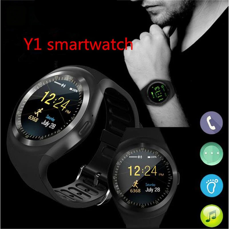 Y1 Смарт часы Bluetooth водонепроницаемые для женщин и мужчин часы Android Smartwatch телефонный звонок GSM Sim пульт дистанционного управления камера Спорт Шагомер Relogio