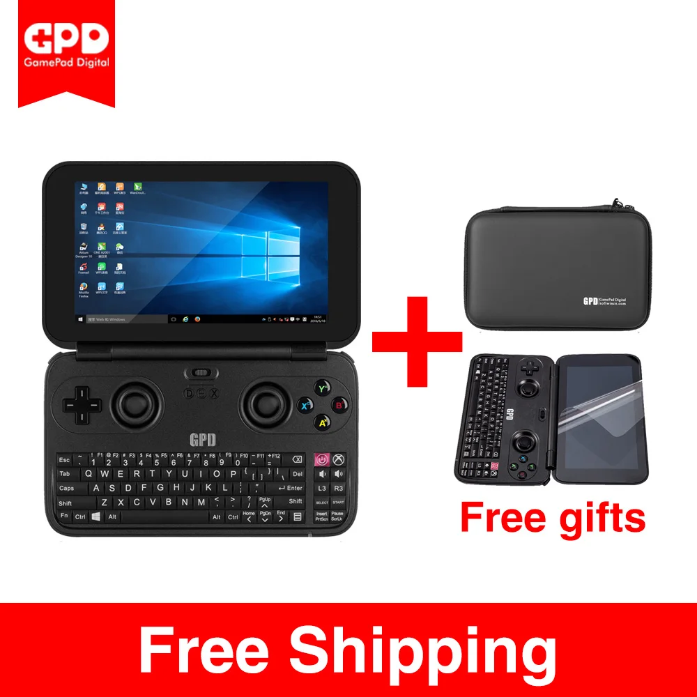Новая gpd Win алюминия В виде ракушки версии 5.5 дюймов мини игровой ноутбук