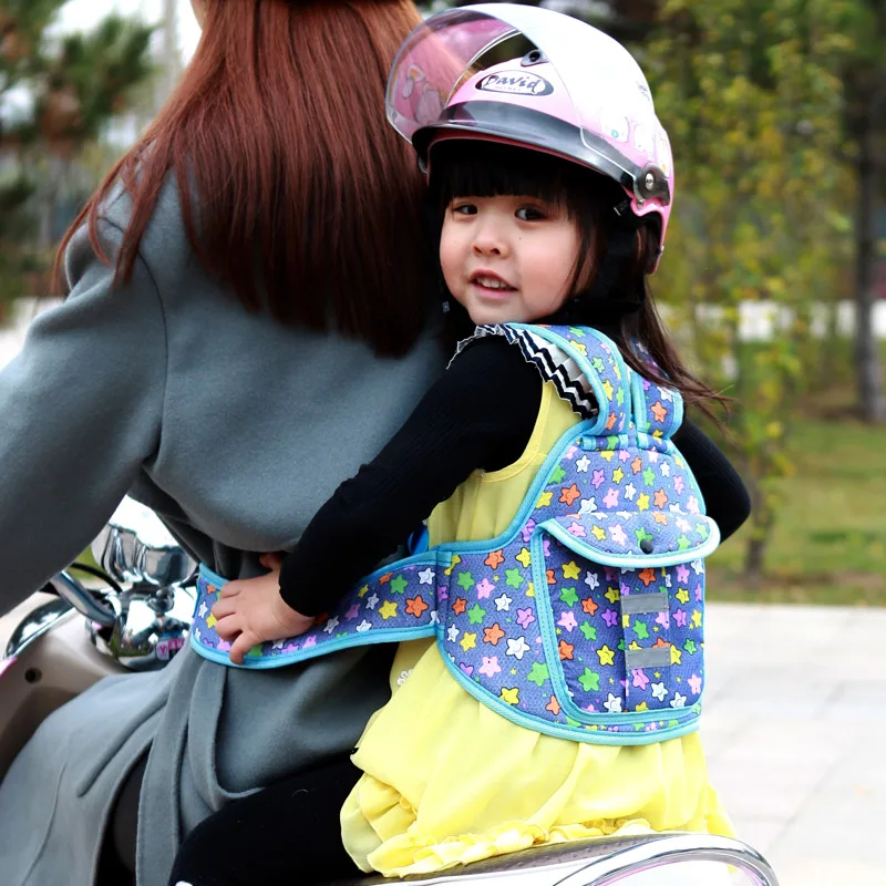 Электрический ездовой автомобиль безопасный регулируемый ремень Перевозчик Жгут для малышей светоотражающий детский мотоциклетный задний удерживающий жилет - Цвет: mantianxinglanse
