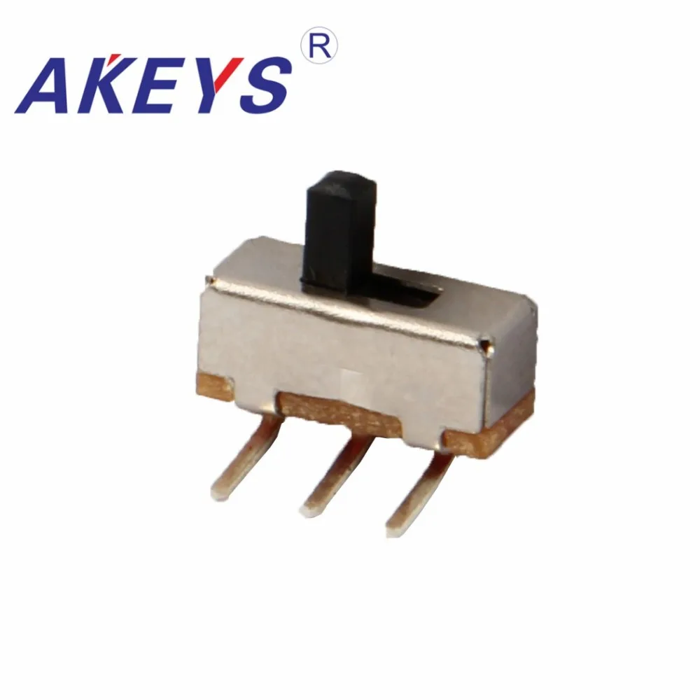 

100PCS SS-12D03 1P2T Single pole double throw slide switch pin spacing 2.54mm DIP 3 pin bend pin for flashlight