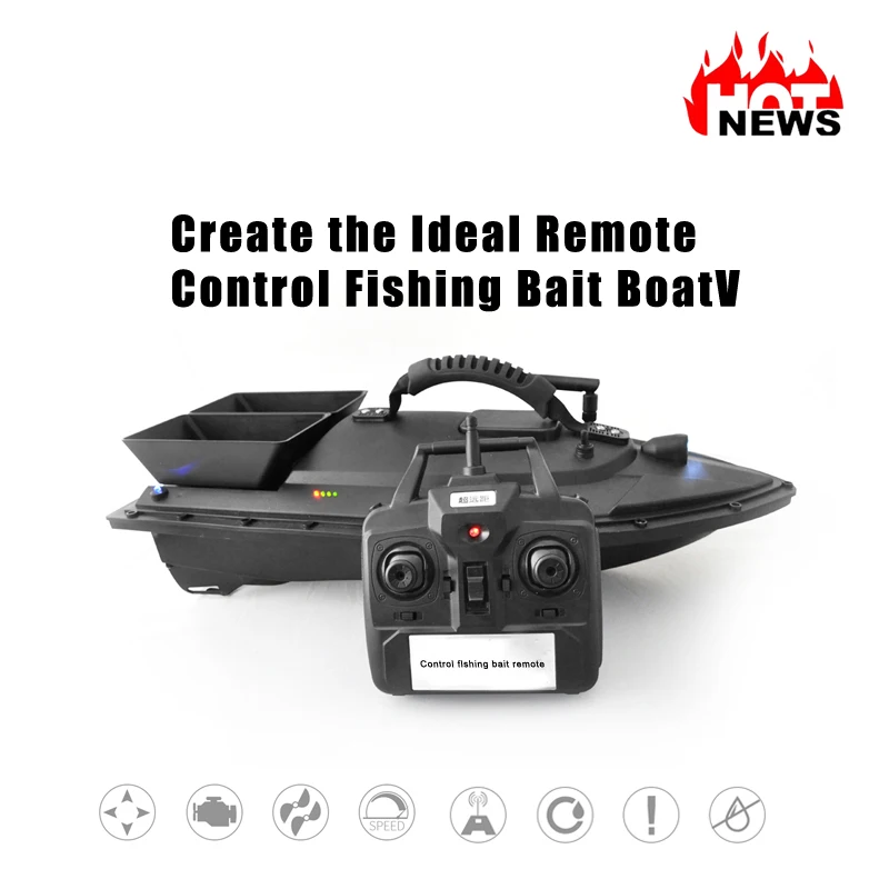 

Hu Ying Fish Finder 1.5kg Loading 2pcs Tanks with Double Motors 500M Remote Control Sea RC Fishing Bait Boat with Casting