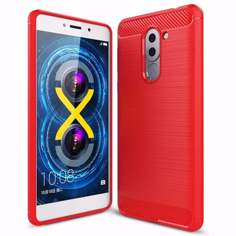 Чехол из углеродного волокна для huawei Honor 6x, Мягкий противоударный силиконовый чехол, полная защита для huawei GR5, задняя крышка, чехол