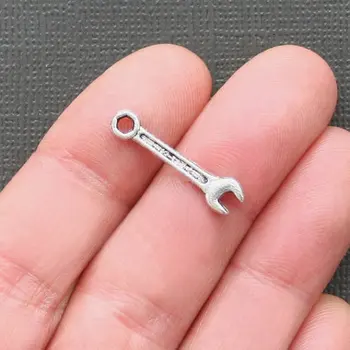 

10pcs/lot 24*5mm Wrench Charms Antique Silver Color lucky charms for jewelry making