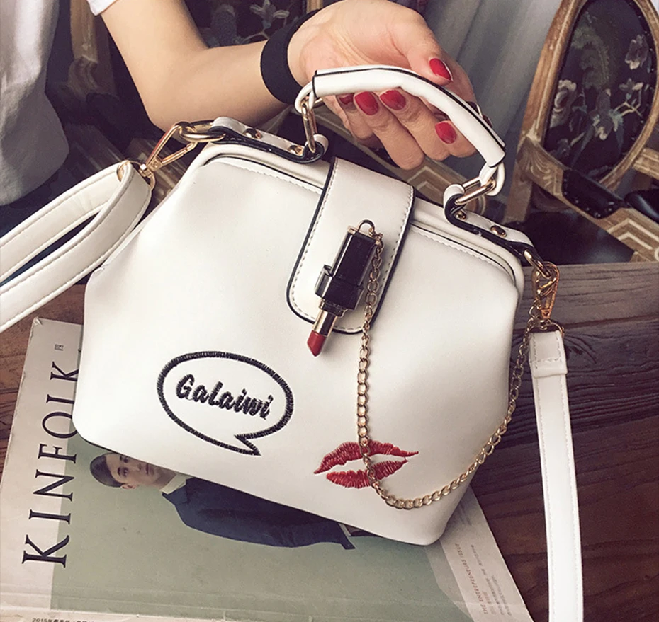 Ombro Saco Médico Bolsa Crossbody Embroideried Batom