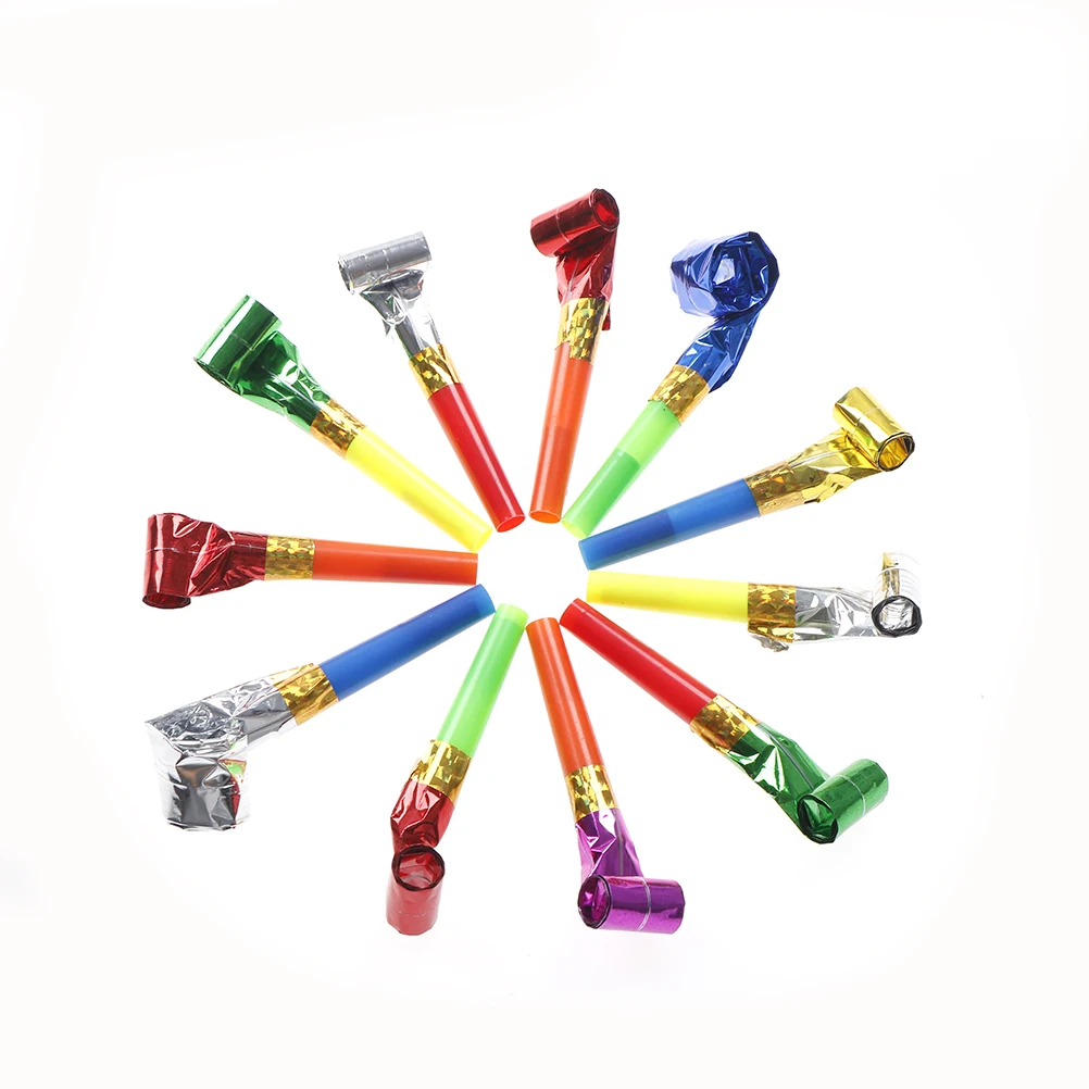 

Whistles Blowouts Children Toys Birthday Party Blowing Out Cheer Props Noise Maker Christmas Navidad New Year 10PCS