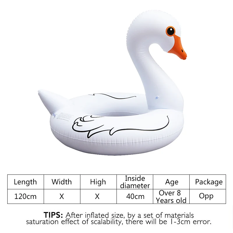 24 стильные вечерние игрушки для плавания в бассейне ming, надувные кольца для плавания в форме единорога, фламинго - Цвет: White Swan