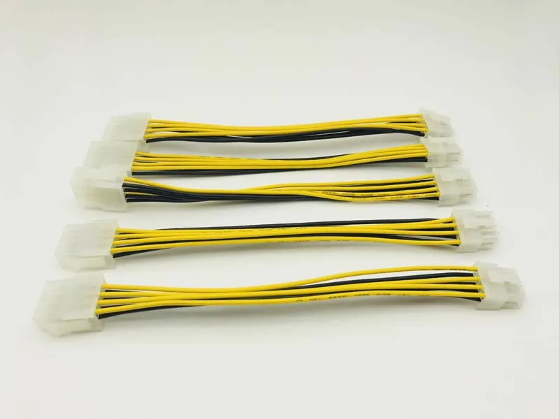 5PCS Cable 20cm 8Pin Male to 8Pin Female PC CPU Power Supply Extension Cable Cord Connector Adapter for BTC Miner Mining