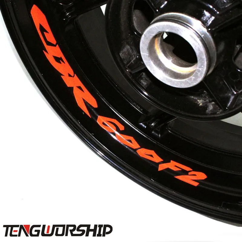 

Teng Worship 8 X CUSTOM INNER RIM DECALS WHEEL Reflective STICKERS STRIPES for HONDA CBR600F2 CBR 600 F2