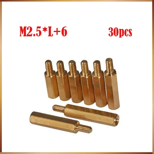 

30Pcs Spacing Screw Brass Threaded Pillar PCB Computer PC Motherboard Standoff Spacer m2.5+6mm Hex Nut