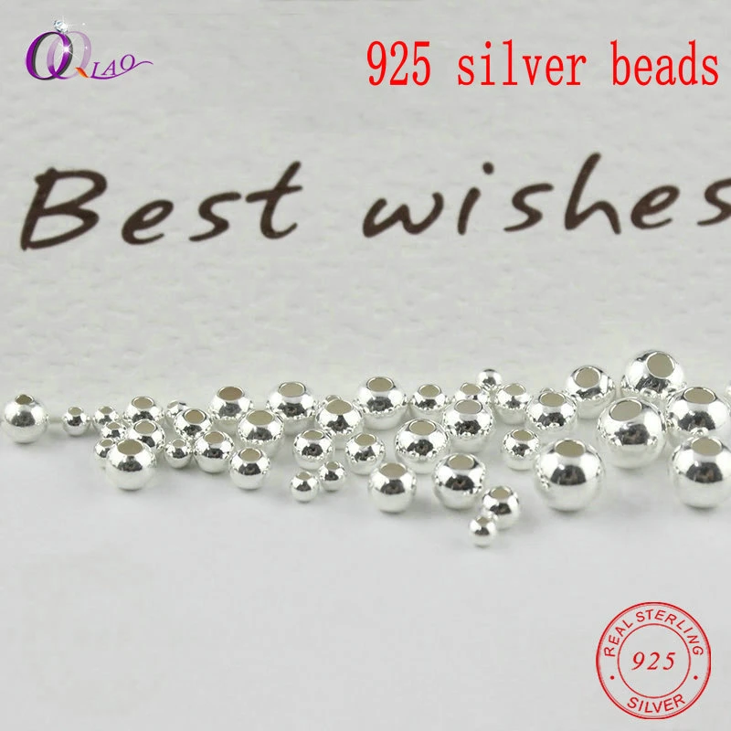 2-5 MM 925 perles rondes en argent sterling perles entretoises résultats de bijoux accessoires perle en argent pour bracelet et collier fabrication de bijoux