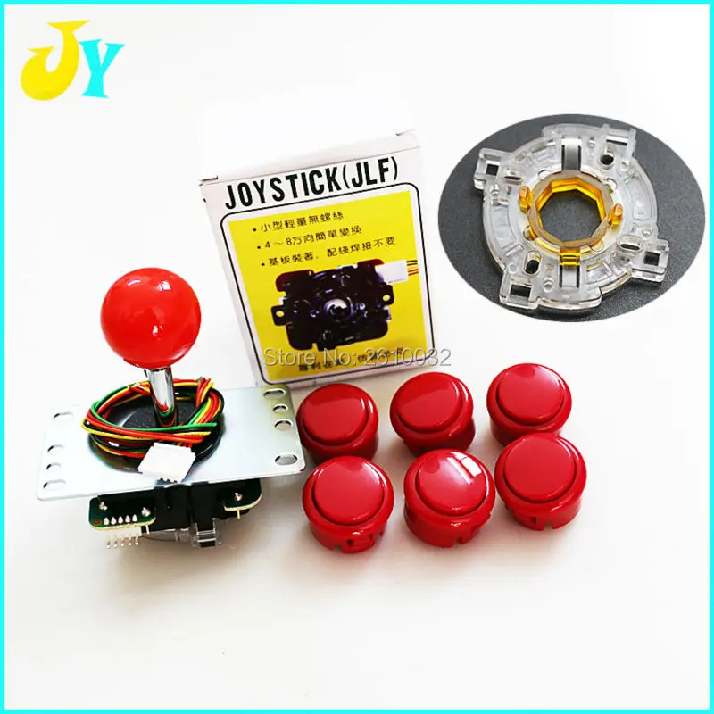 Sanwa Джойстик JLF-TP-8YT с 6 OBSF-30 кнопками 1 GT-Y Восьмиугольные ворота для аркадной игры jamma комплект MAME части