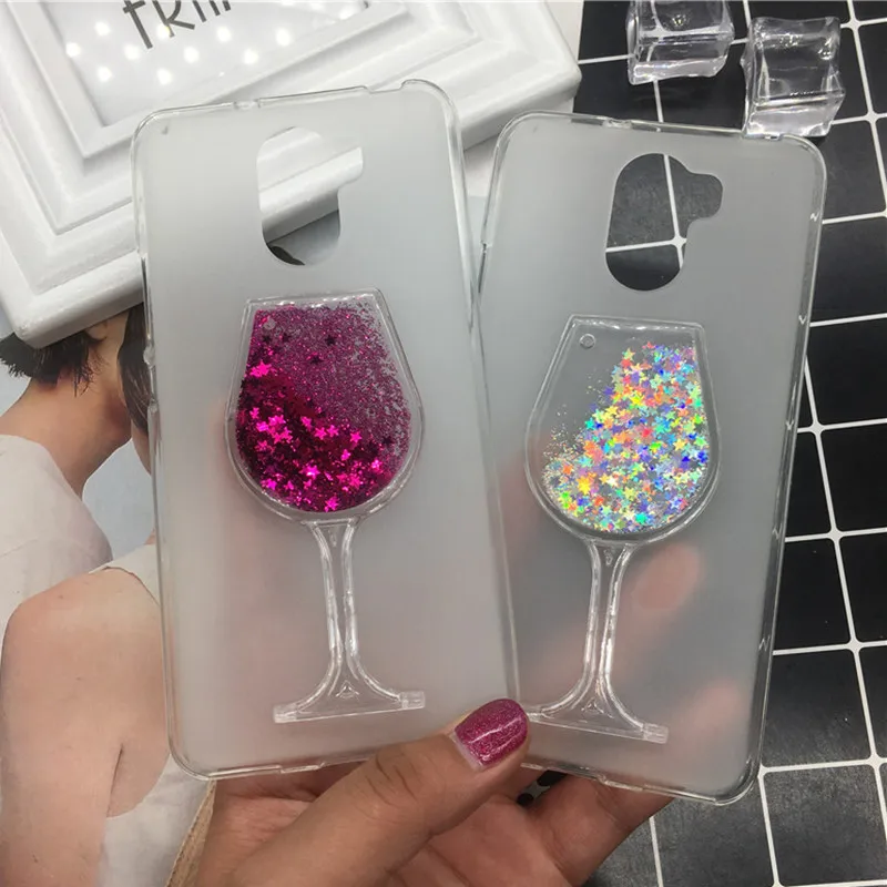 

Fashion Clear Red Wine Glass Phone Case for Wileyfox Swift 2 Dynamic Liquid Transparent Coque Cover for Wileyfox Swift 2 Plus