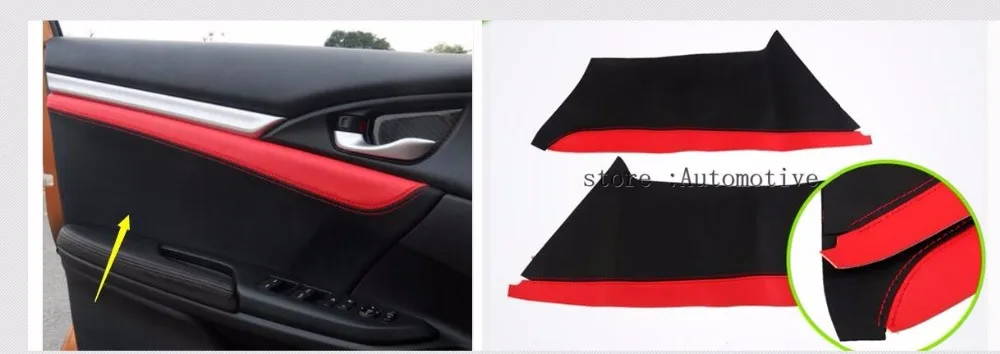

2016 2017 2018 For Honda 10th Civic PU Automobile Door Armrest Panel Surface Shell Cover Trim Waterproof Anti-scratch Styling