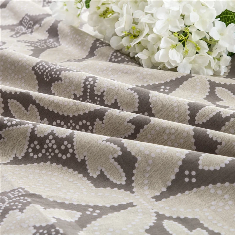 Waliicorners 4pcs 100%Cotton Printed Bedding set Button Duvet Cover set Bedsheet Pillowcases Queen King Size bed linen 60 _MG_5876