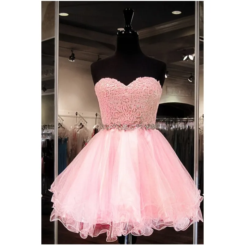 short pink homecoming dress