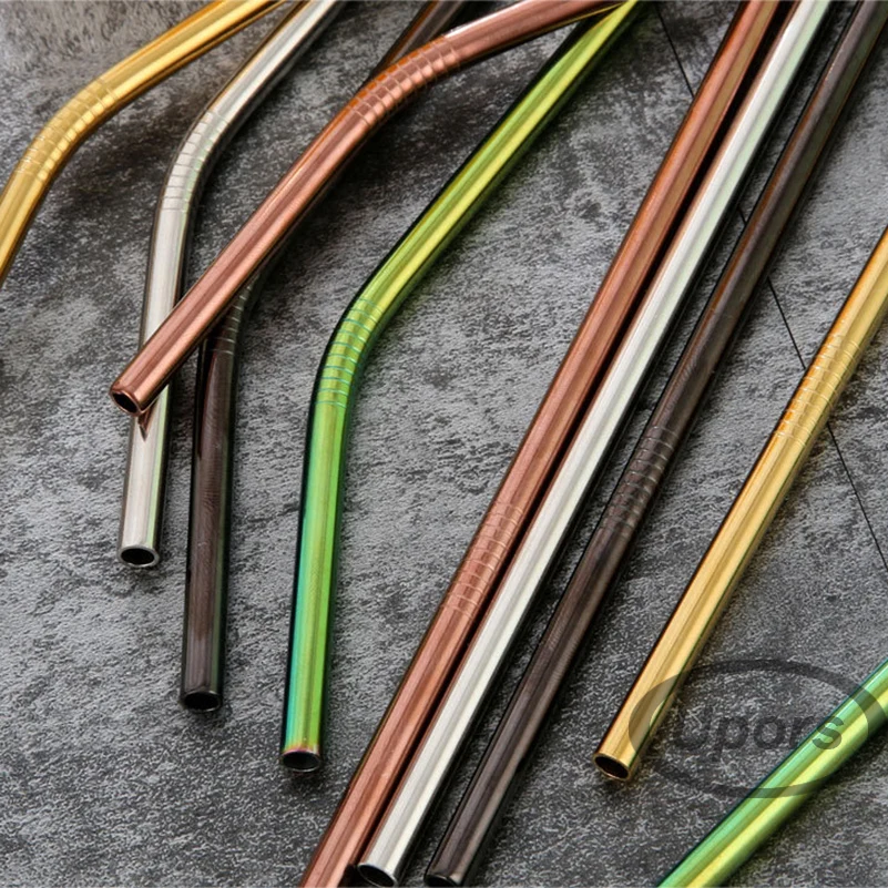 Dropship 5pcs Set Stainless Steel Straws; Reusable Metal Straws