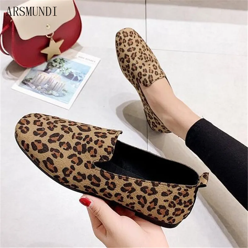 

ARSMUNDI 2019 New Spring Autumn Leopard Casual Flat Shoes For Women Breathable Comfortable Soft-soled Shoes Women Shoes M470