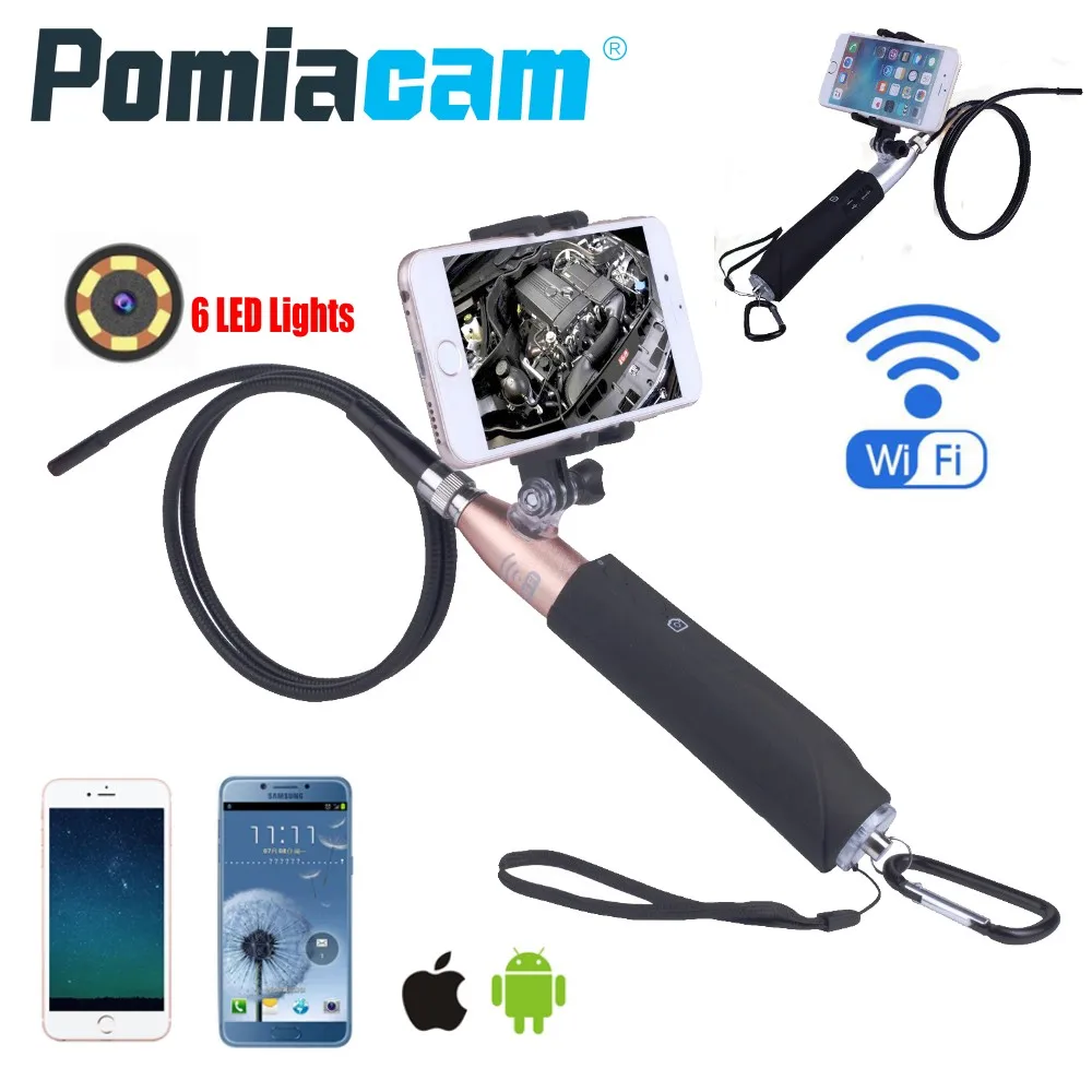 Handheld Wifi Endoscope Camera ZCF110 8mm Lens 6LED IOS Android