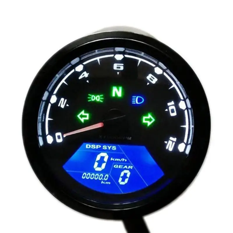 

Universal Digital Motorcycle LCD Screen Speedometer Odometer Techometer Gauge Dual Speed