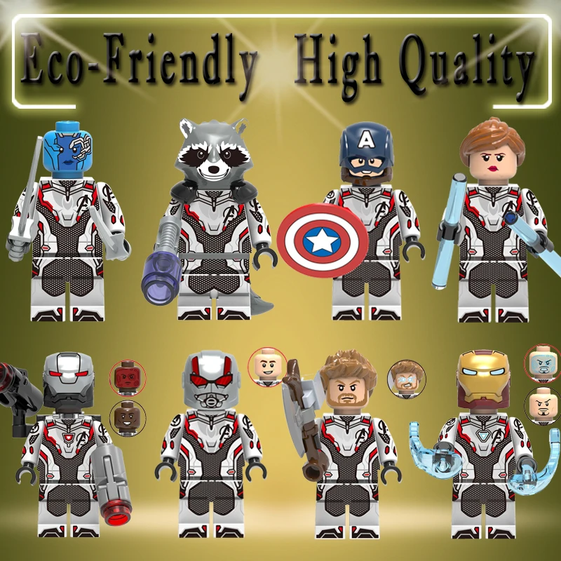 Avengers 4 Endgame Quantum Suit Super Heroes Thanos Thor Rocket Raccoon War Machine Building Blocks Toys For Children Gift X0251