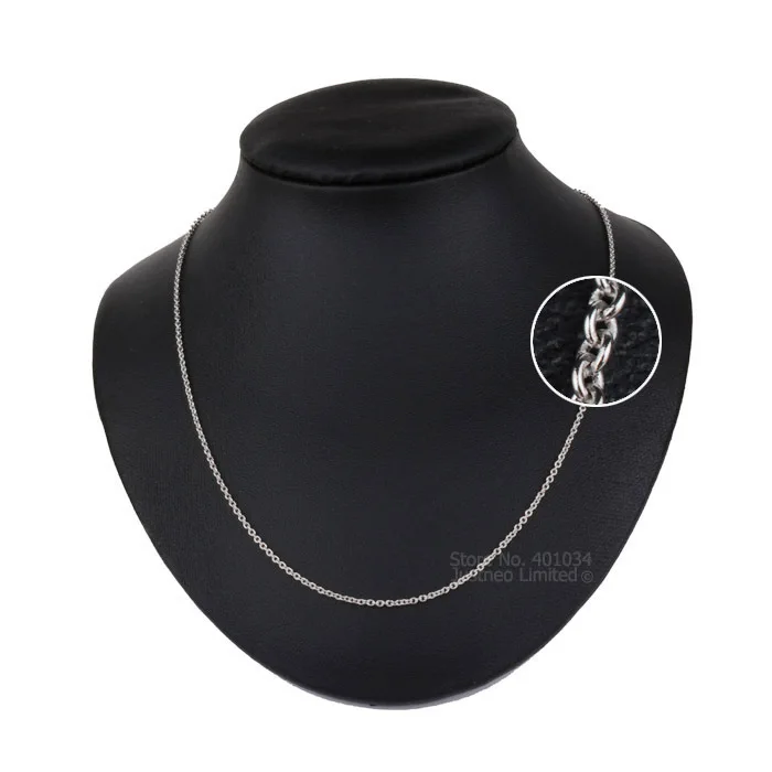 

solid 925 sterling silver necklace, 16inch oval cable chain necklace with 2inch extender,classic silver basic necklace for women