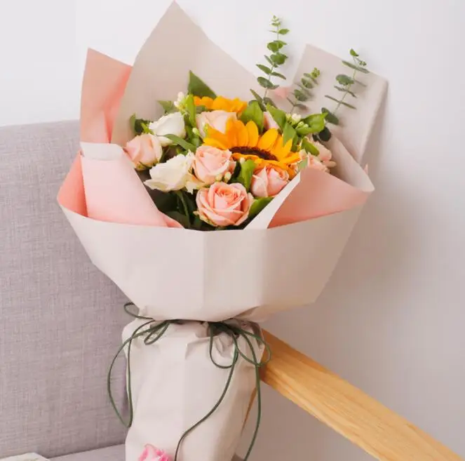

10pcs/set Korean Flower Waterproof Wrapping Paper Packaging Gift Solid Color Florist Wrapping Paper Flower Bouquet Supplies