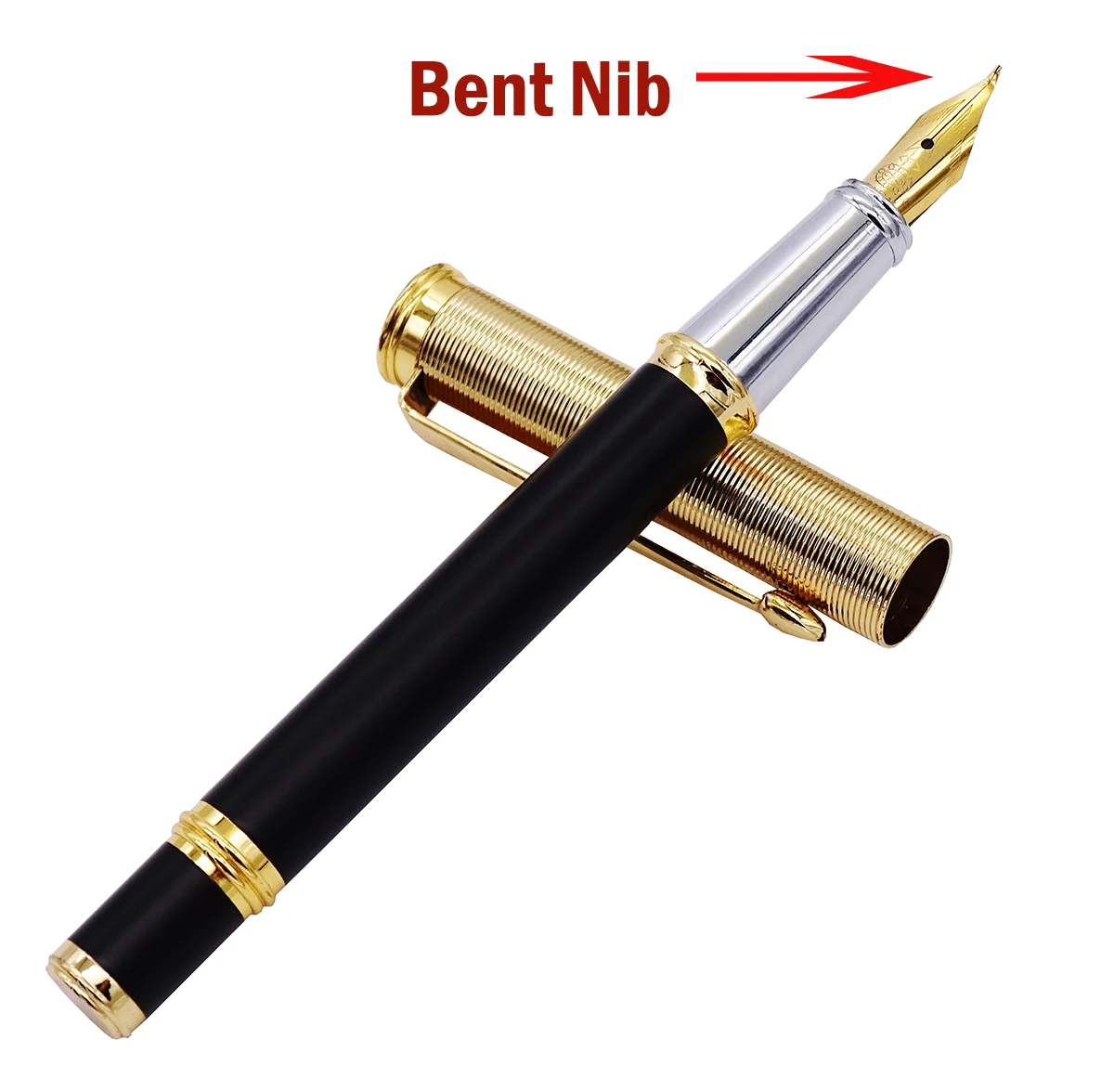 

Duke 17 Matte Balck Metal Calligraphy Pen Fountain Pen Fude Nib Beautiful Ripple Cap Office Business Gift Home School Supplies
