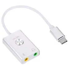 USB-C type-C внешний Виртуальный HIFI 3D 9.1CH адаптер звуковой карты конвертер для Macbook рабочего стола
