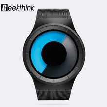 GEEKTHINK Men’s Quartz Watches Casual Stainless steel Mesh Band Male female Wristwatch Gifts Creative Dial Clock montre homme #a