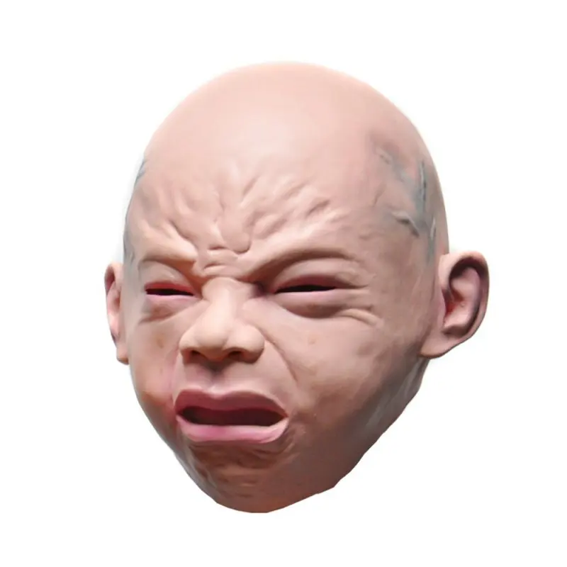 

Latex Disgusted Happy Cry Baby Costume Mask For Halloween Full Head Party Masks
