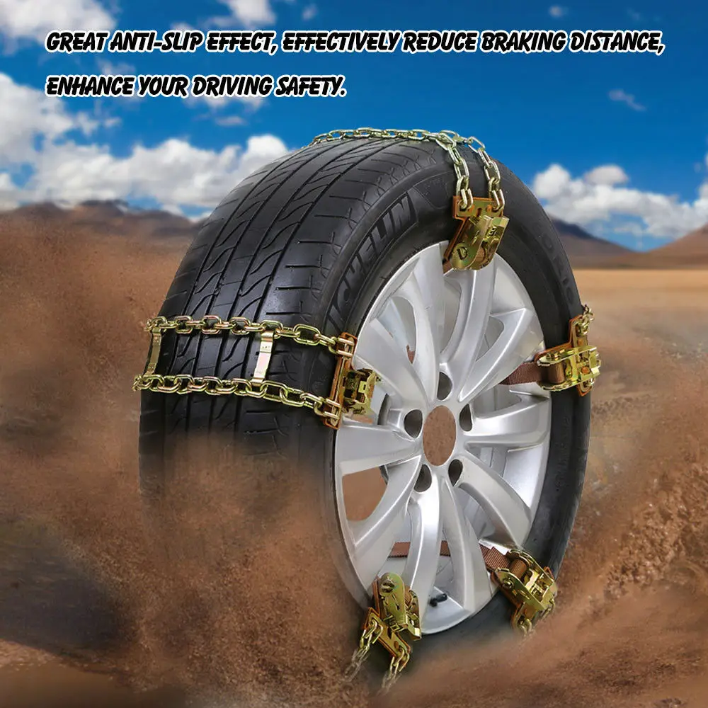

205~225mm Tire Anti-skid Chain Wheel Car For Truck Road SUV Vehicle Snow Winter Ice Mud Wearable Metal