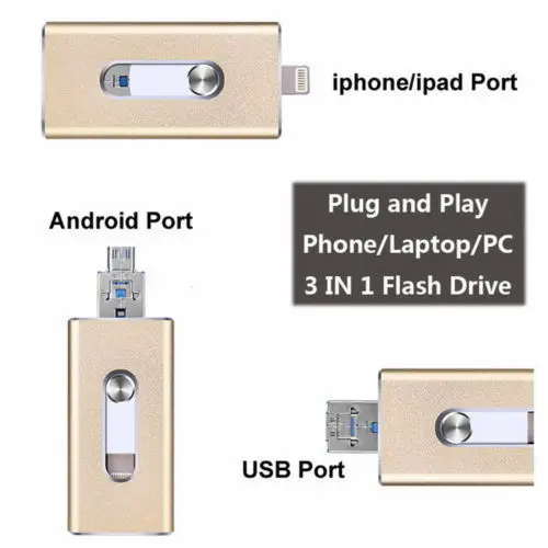 Горячая 3 in1 флэш-накопитель Usb otg 64 gb Флешка 32 gb флэш-накопитель 16 gb Usb Stick 8 gb внешних накопителей для iPhone 5/5S/5c/6/6s/7 Plus