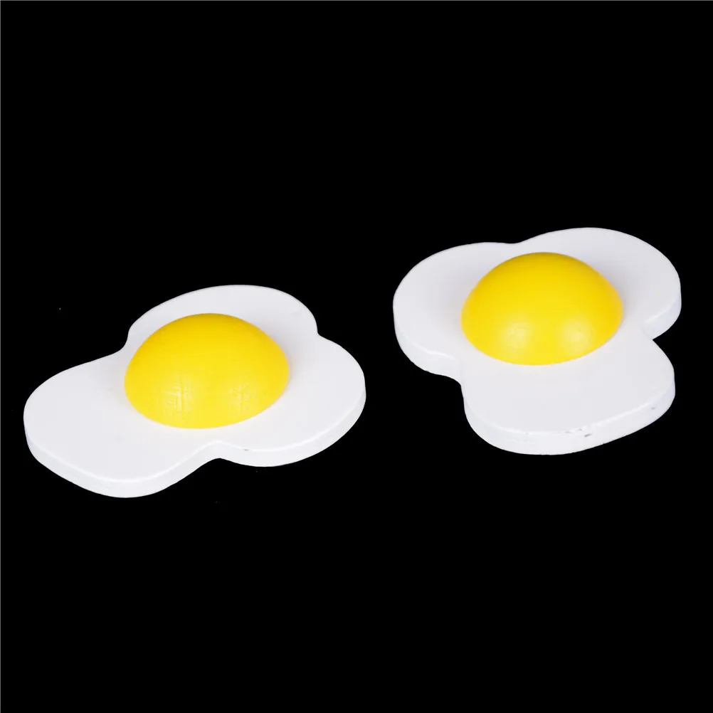 2PCS/set Kitchen Fake Simulation Poached Egg Funny Novelty Home Decoration Photography Prop Baby Children Early learning Toy | Игрушки и