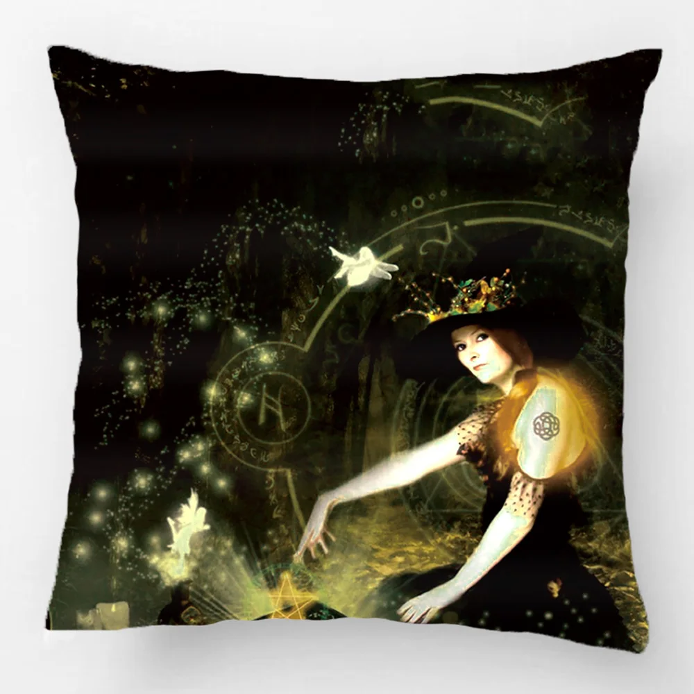 

Casting Spell Witch Throw Pillow Case Decorative Cushion Cover Pillowcase Customize Gift High-Quality By Lvsure For Sofa Seat