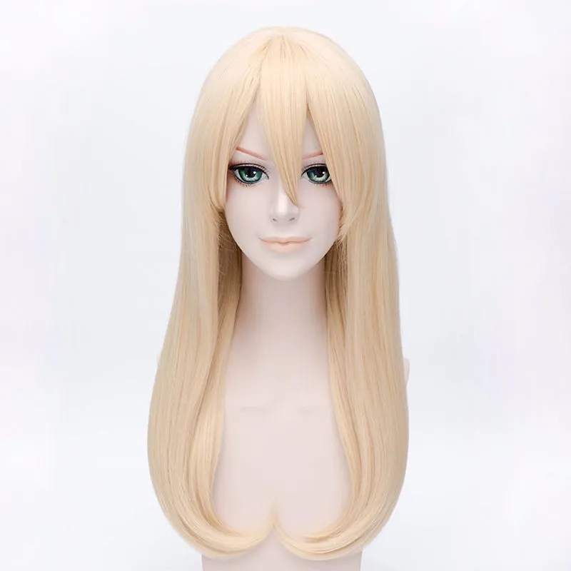 Haganai Kashiwazaki Sena косплей парик костюм 50 см светло золотые прямые синтетические